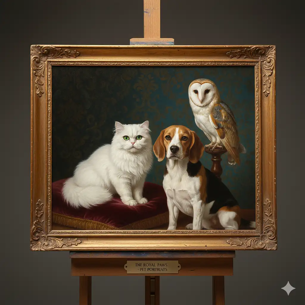 retrato grupal de mascotas